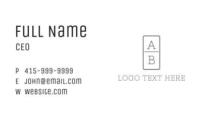 Beauty Apparel Letter  Business Card