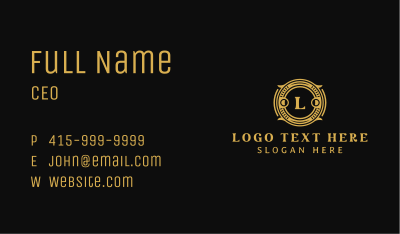 Golden Elegant Lettermark Business Card Image Preview