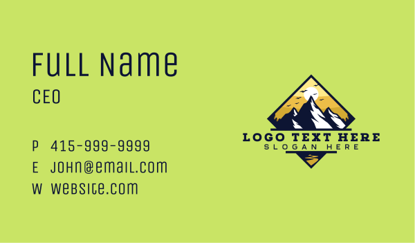 Mountain Peak Sunset Business Card Design Image Preview