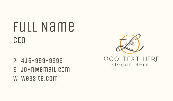Calligraphy Makeup Letter L  Business Card Design Image Preview