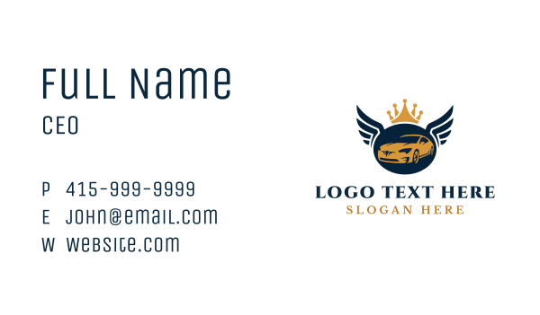 Luxurious Car Vehicle Wings Business Card Design Image Preview