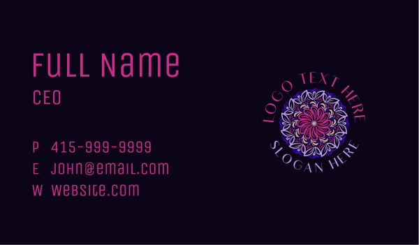 Organic Floral Mandala Business Card Design Image Preview