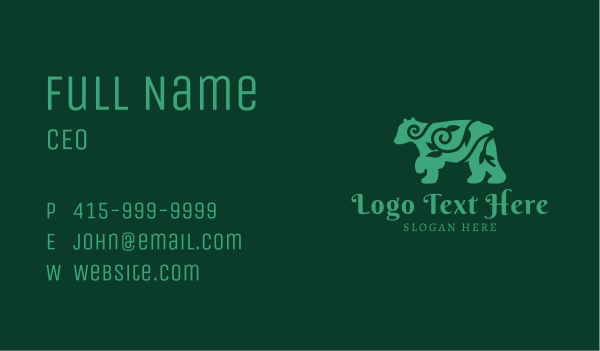 Nature Bear Garden Business Card Design Image Preview