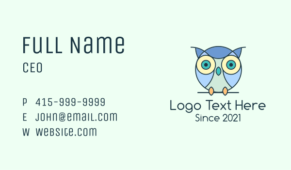 Cute Baby Owl Business Card Design Image Preview