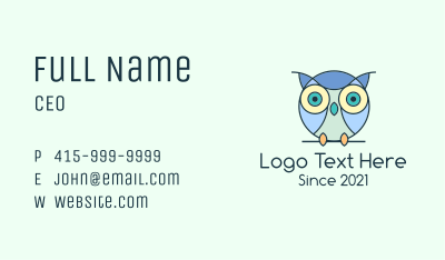 Cute Baby Owl Business Card Image Preview