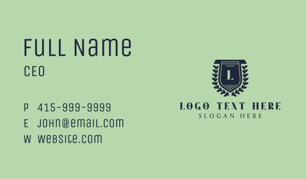 Shield Wreath Lettermark Business Card Design Image Preview