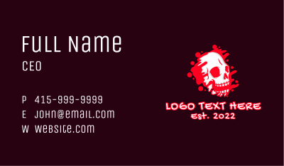 Skull Blood Graffiti  Business Card Image Preview