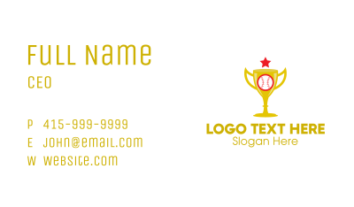 Gold Baseball Trophy Business Card Image Preview