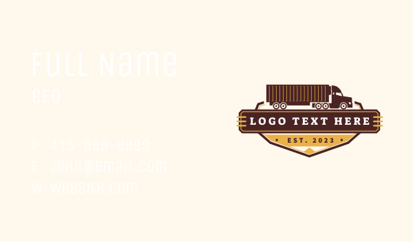 Trailer Truck Logistic Business Card Design Image Preview