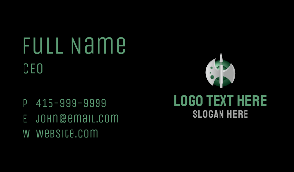 Spear Axe Weapon Business Card Design Image Preview