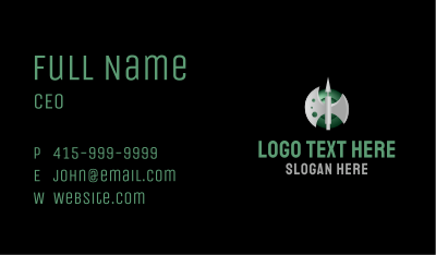 Spear Axe Weapon Business Card Image Preview
