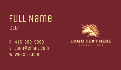 Unicorn Horse Gaming Business Card Image Preview