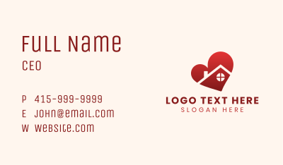 Red Heart House Business Card Image Preview