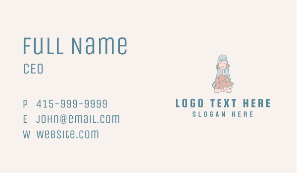 Yarn Ball Woman Mascot  Business Card Design Image Preview