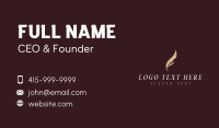 Feather Writer Author Business Card Image Preview