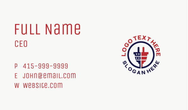 American Hardware Plug Emblem Business Card Design Image Preview