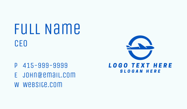 Blue Airplane Logistics Business Card Design Image Preview