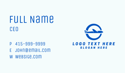 Blue Airplane Logistics Business Card Image Preview