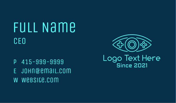 Eye Game Console Business Card Design