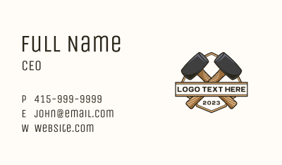 Mallet Hammer Carpentry Business Card Image Preview