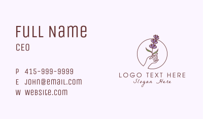 Lavender Wellness Hand Business Card Image Preview