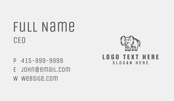 Mammoth Elephant Mascot Business Card Design Image Preview