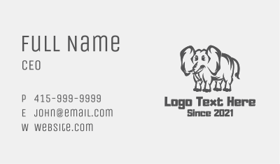 Mammoth Elephant Mascot Business Card
