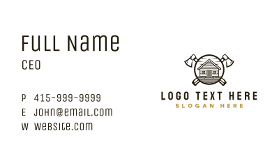 Axe Wood Cabin Business Card Image Preview