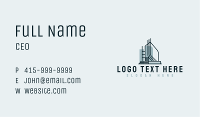 Modern Line Building  Business Card Image Preview