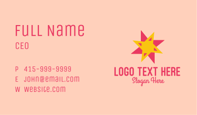 Pink Yellow Star Business Card Image Preview