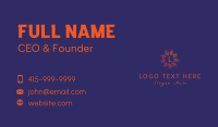 Orange Leaf Circle  Business Card Preview