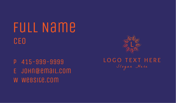 Orange Leaf Circle  Business Card Design Image Preview