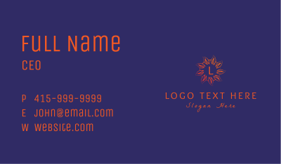 Orange Leaf Circle  Business Card Image Preview