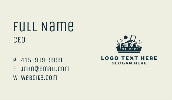 Gardening Lawn Care Mower Business Card Design Image Preview
