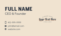 Casual Business Wordmark Business Card Image Preview