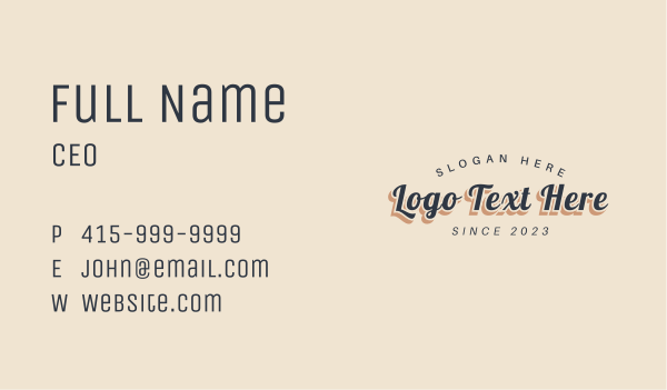 Casual Business Wordmark Business Card Design Image Preview