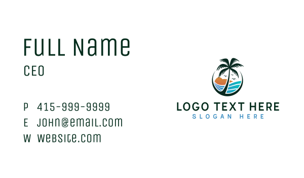 Seaside Beach Resort Business Card Design Image Preview