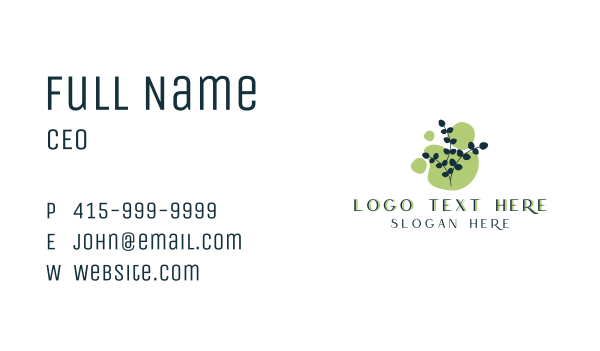 Organic Leaf Plant Business Card Design Image Preview