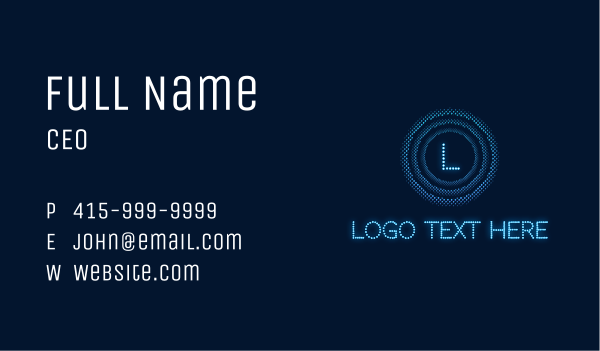 Neon Light Cyberspace Letter Business Card Design Image Preview