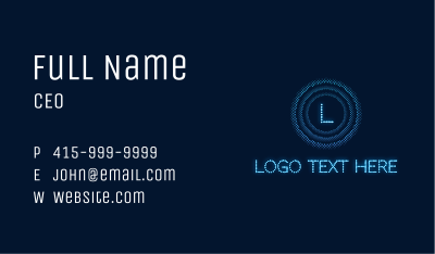 Neon Light Cyberspace Letter Business Card Image Preview