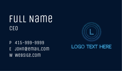 Neon Light Cyberspace Letter Business Card