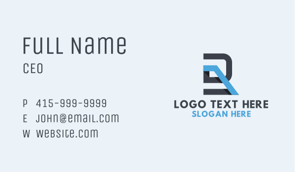 Blue Generic Letter R Business Card Design Image Preview