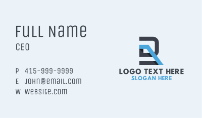 Blue Generic Letter R Business Card Image Preview