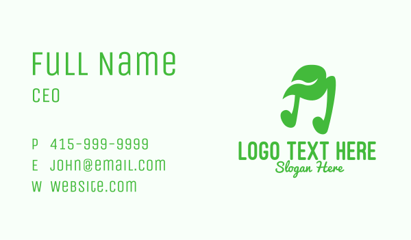 Green Natural Musical Note Business Card Design Image Preview