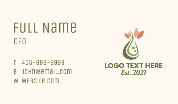 Organic Drop Natural Essence Business Card Design Image Preview