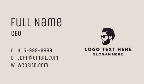Hipster Male Barbershop Business Card Design Image Preview