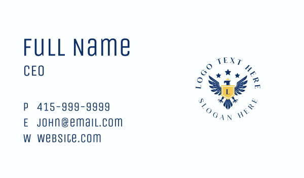 Crown Eagle Shield Crest Business Card Design Image Preview