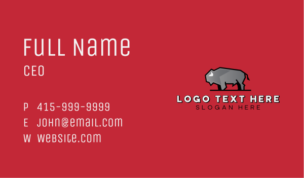Bison Farm Animal Business Card Design Image Preview