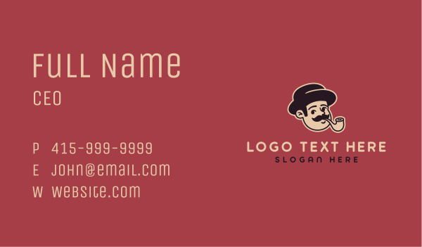 Retro Hipster Tobacco Pipe Business Card Design Image Preview