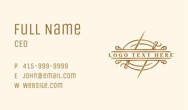 Fashion Sewing Needle Business Card Design Image Preview